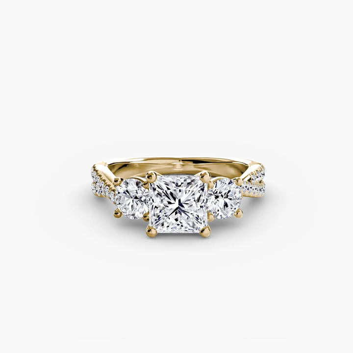 Three-Stone with Pavé Band 2 Roselle Jewelry