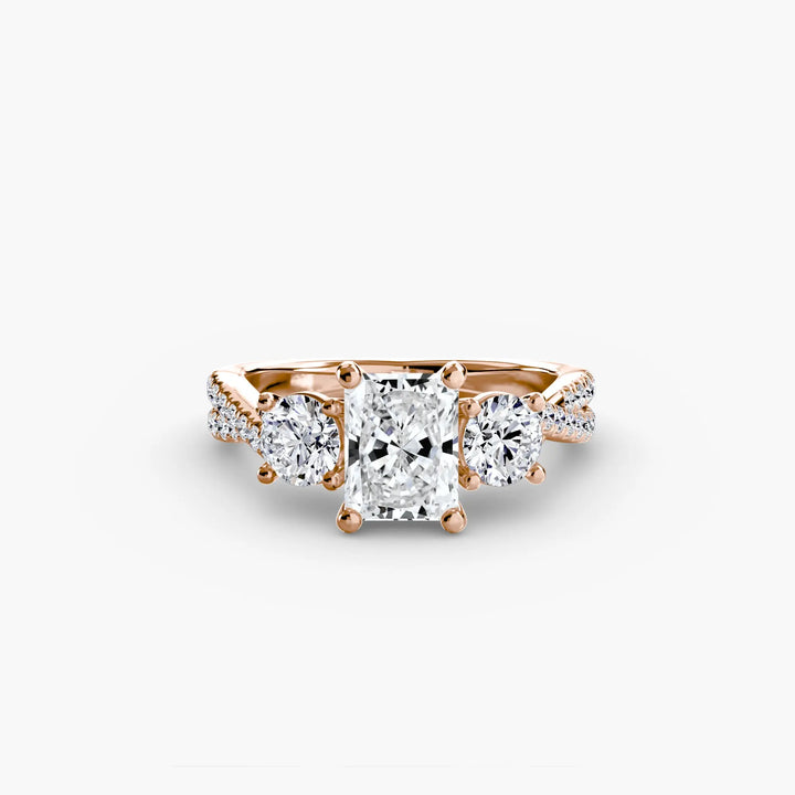 Three-Stone with Pavé Band 2 Roselle Jewelry