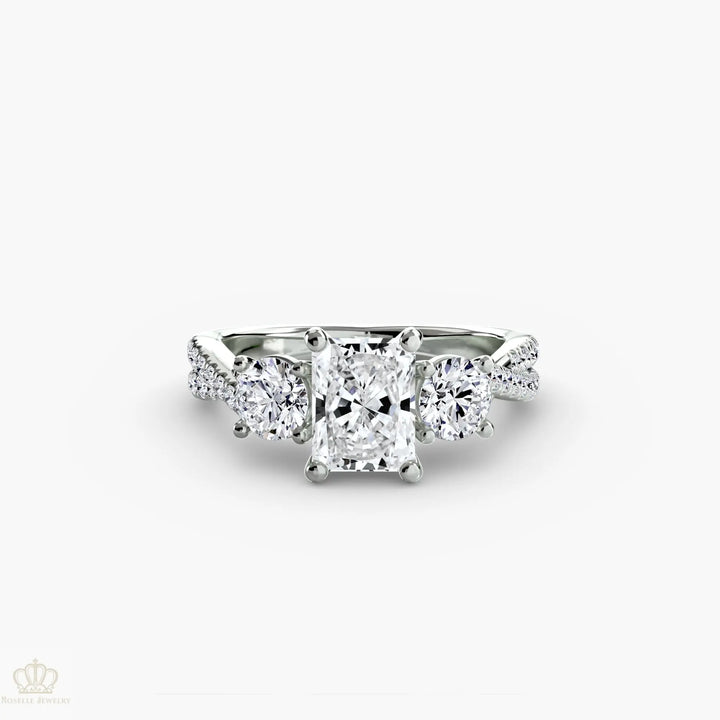 Three-Stone with Pavé Band 2 Roselle Jewelry