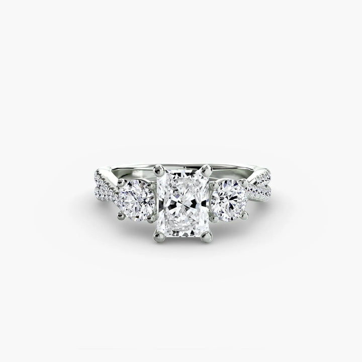 Three-Stone with Pavé Band 2 Roselle Jewelry