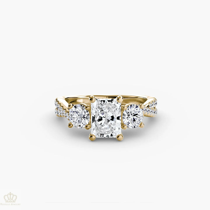 Three-Stone with Pavé Band 2 Roselle Jewelry