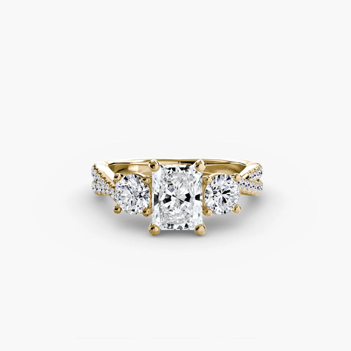 Three-Stone with Pavé Band 2 Roselle Jewelry