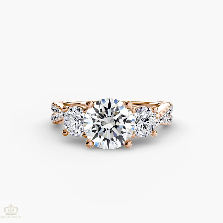 Three-Stone with Pavé Band 2 Roselle Jewelry