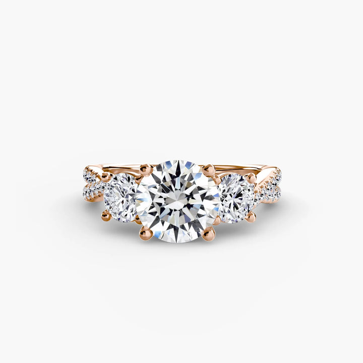 Three-Stone with Pavé Band 2 Roselle Jewelry