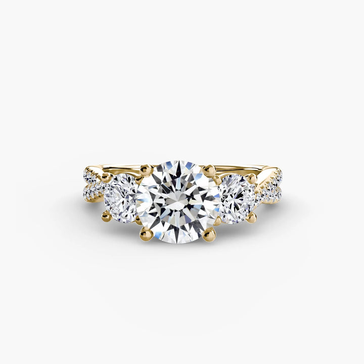 Three-Stone with Pavé Band 2 Roselle Jewelry