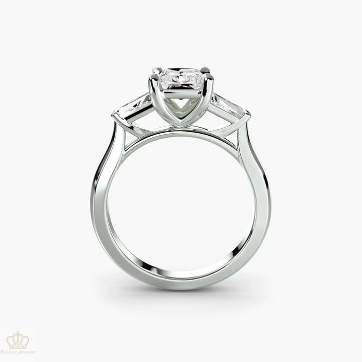 Three-Stone Ring (Baguette Side Stones) 2 Roselle Jewelry