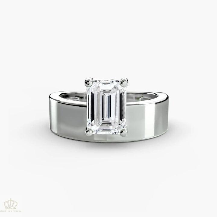 Wide Band Solitaire 2 Roselle Jewelry