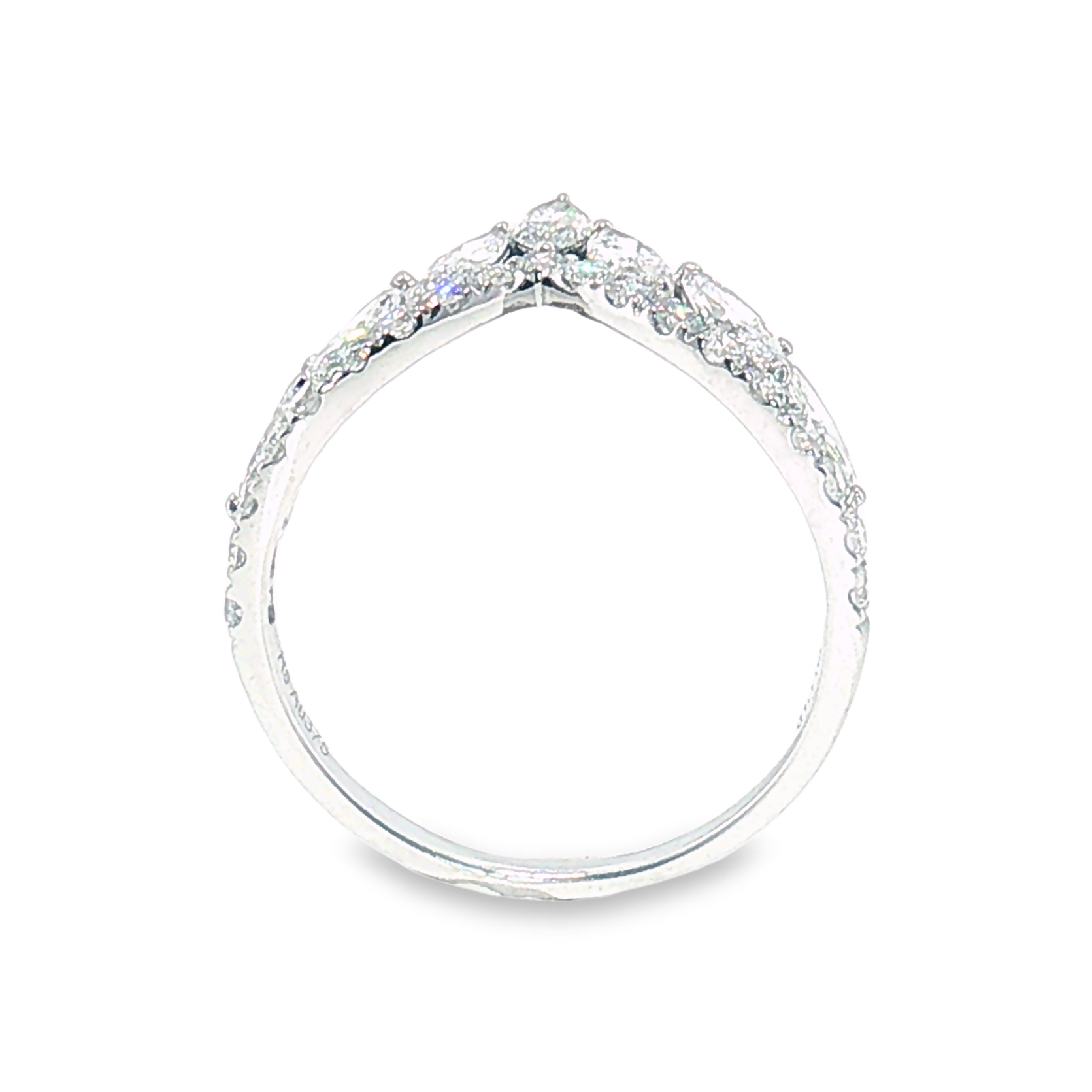 LBA0823 - Marquise & Round Diamond Chevron Wedding Band