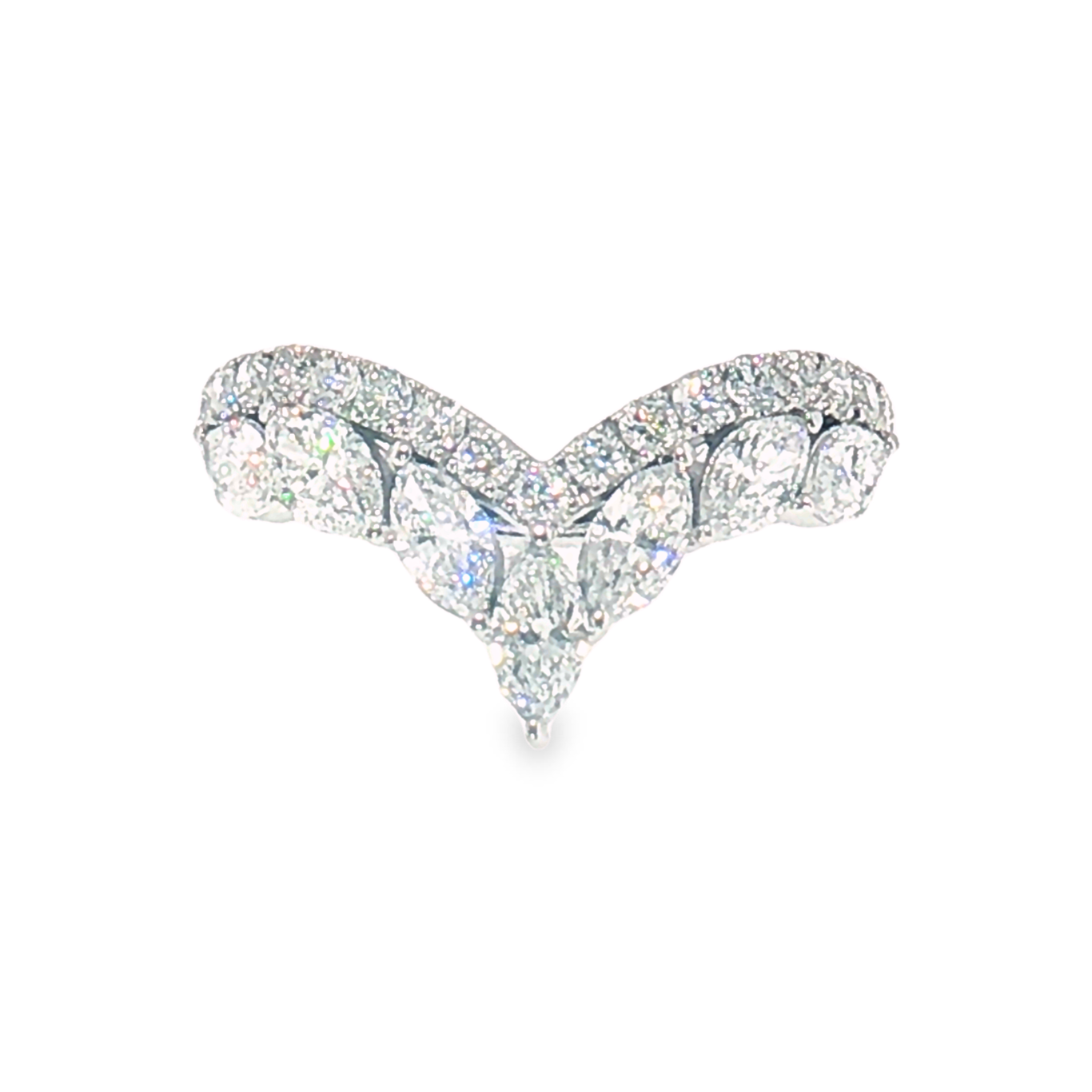 LBA0823 - Marquise & Round Diamond Chevron Wedding Band
