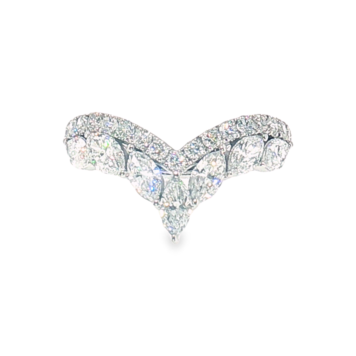 LBA0823 - Marquise & Round Diamond Chevron Wedding Band