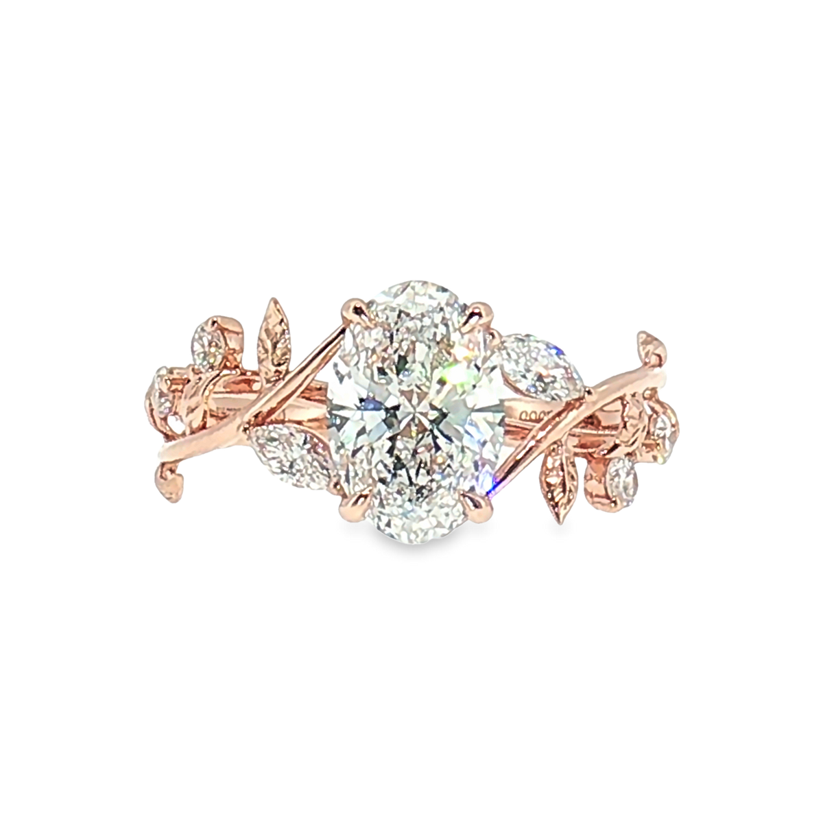 LGV0832 - [Setting Only] Oval Marquise Floral Vine Engagement Ring