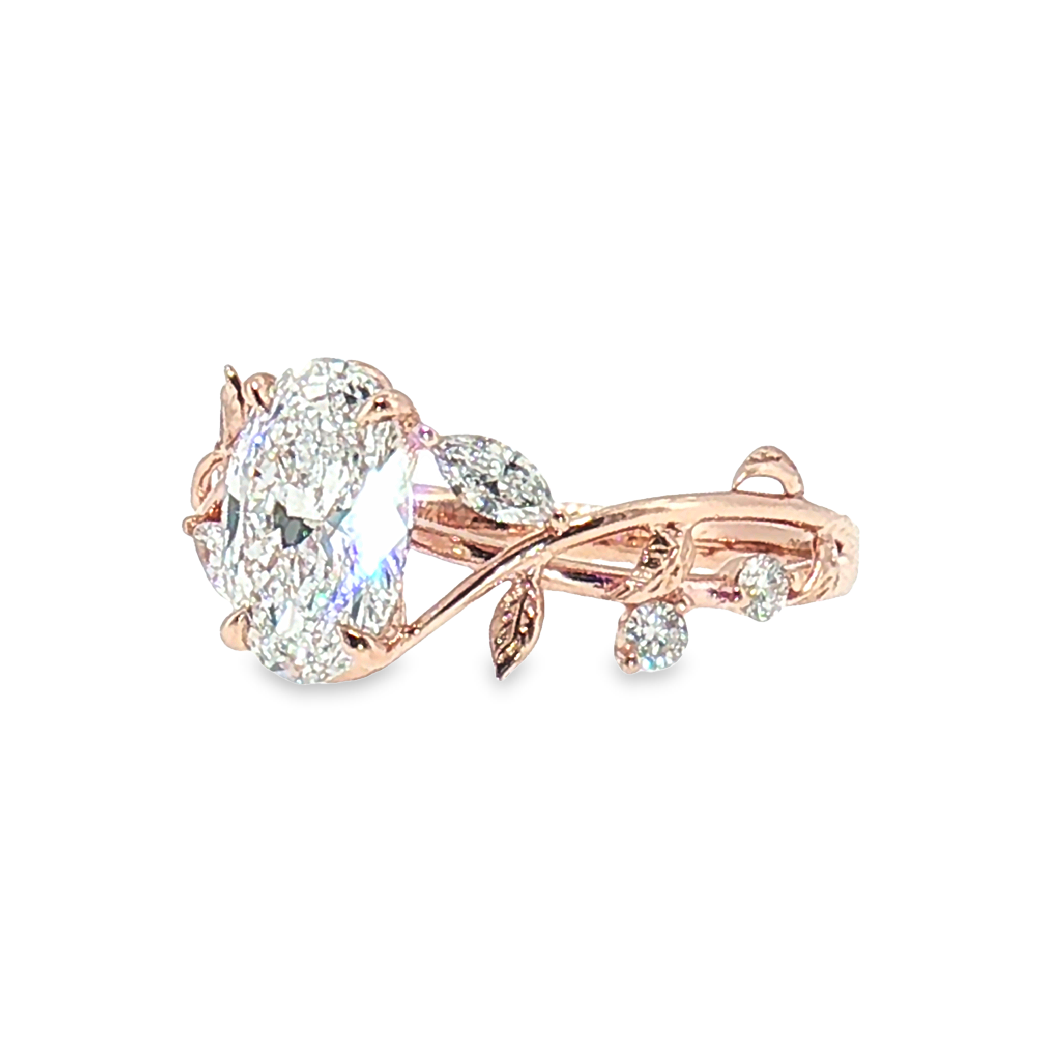 LGV0832 - [Setting Only] Oval Marquise Floral Vine Engagement Ring
