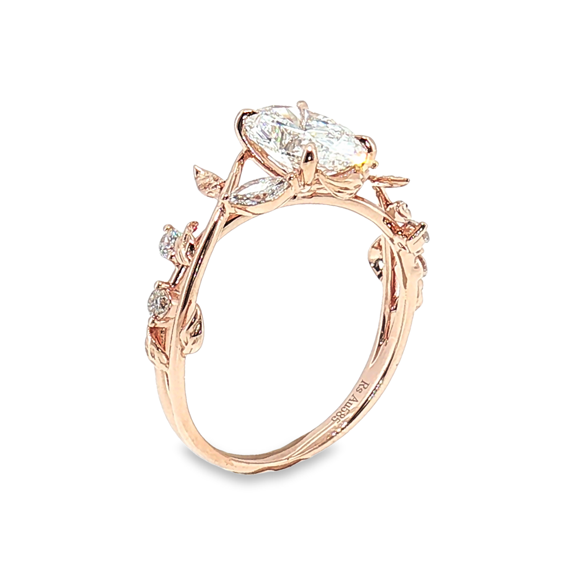 LGV0832 - [Setting Only] Oval Marquise Floral Vine Engagement Ring