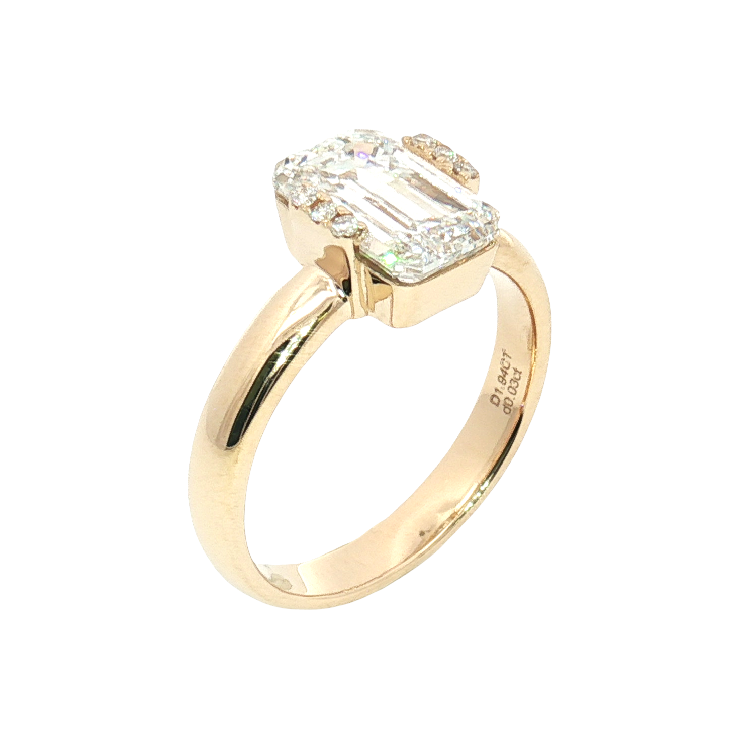 LGT1436 - [Setting Only] Emerald Cut Side Stone Engagement Ring