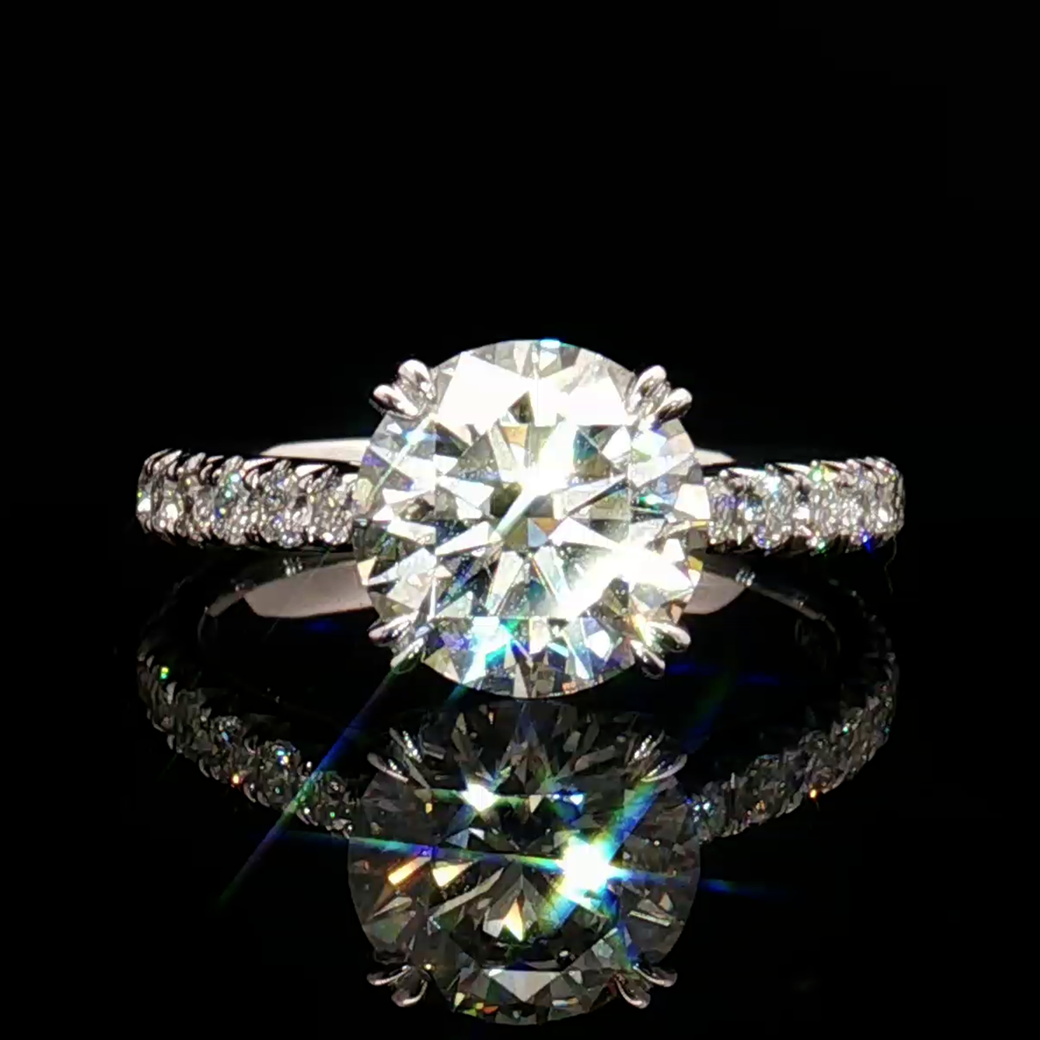 LGT0643 - [Setting Only] Brilliant Micropave Engagement Ring