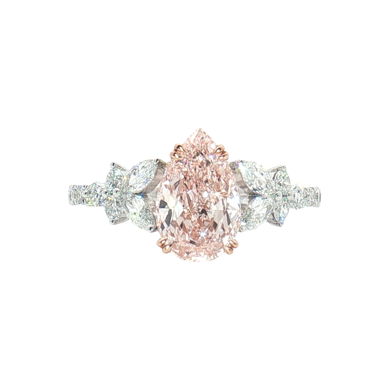LGT0221 - [Setting Only] Pear Shape Floral Cluster Diamond Engagement Ring