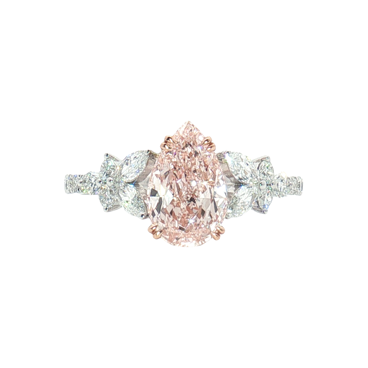LGT0221 - [Setting Only] Pear Shape Floral Cluster Diamond Engagement Ring