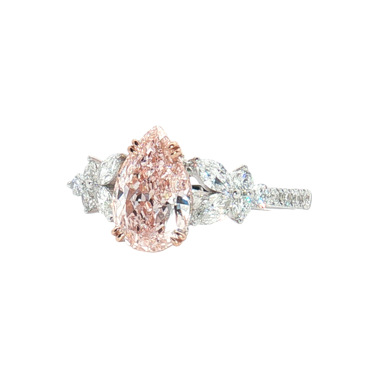 LGT0221 - [Setting Only] Pear Shape Floral Cluster Diamond Engagement Ring