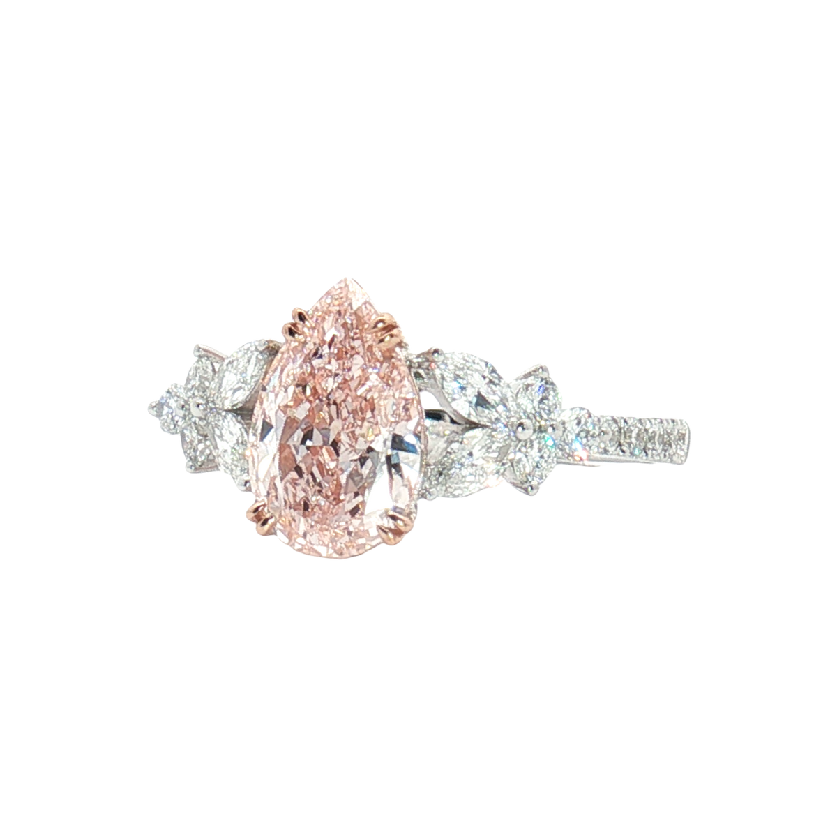LGT0221 - [Setting Only] Pear Shape Floral Cluster Diamond Engagement Ring