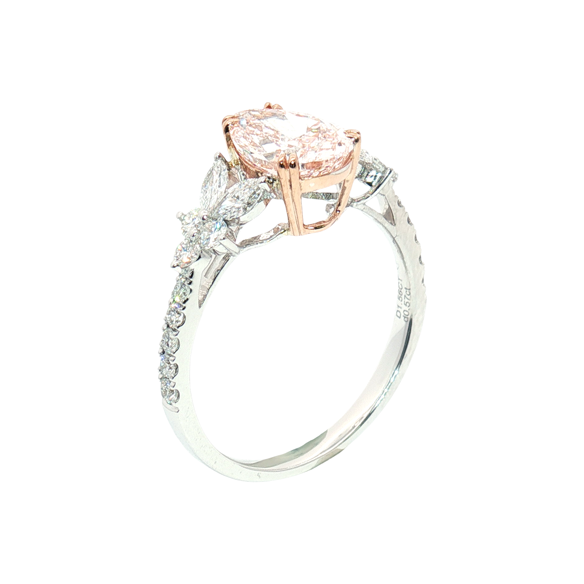 LGT0221 - [Setting Only] Pear Shape Floral Cluster Diamond Engagement Ring