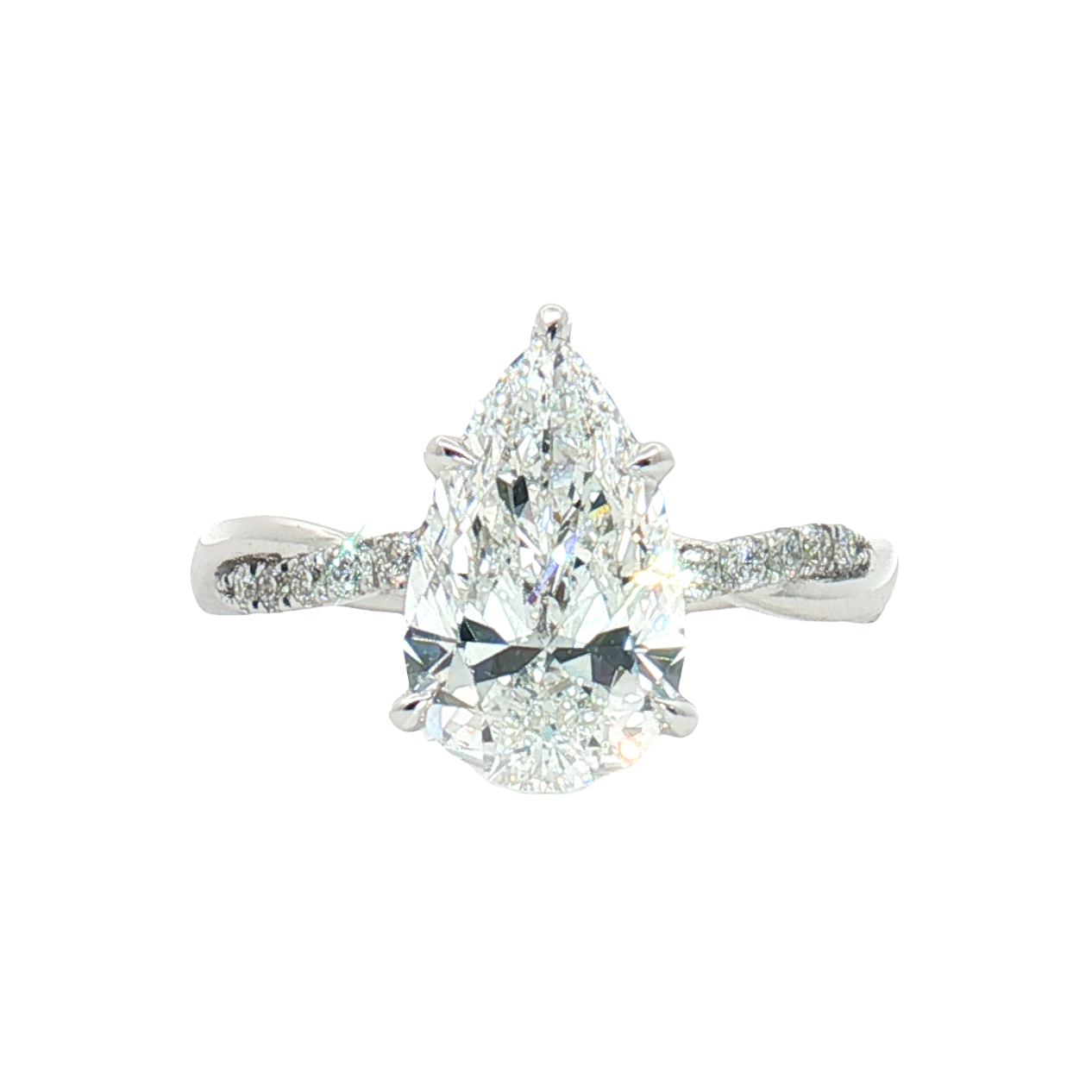 LGR058L - [Setting Only] Twist Side Stone Lab Grown Diamond Engagement Ring