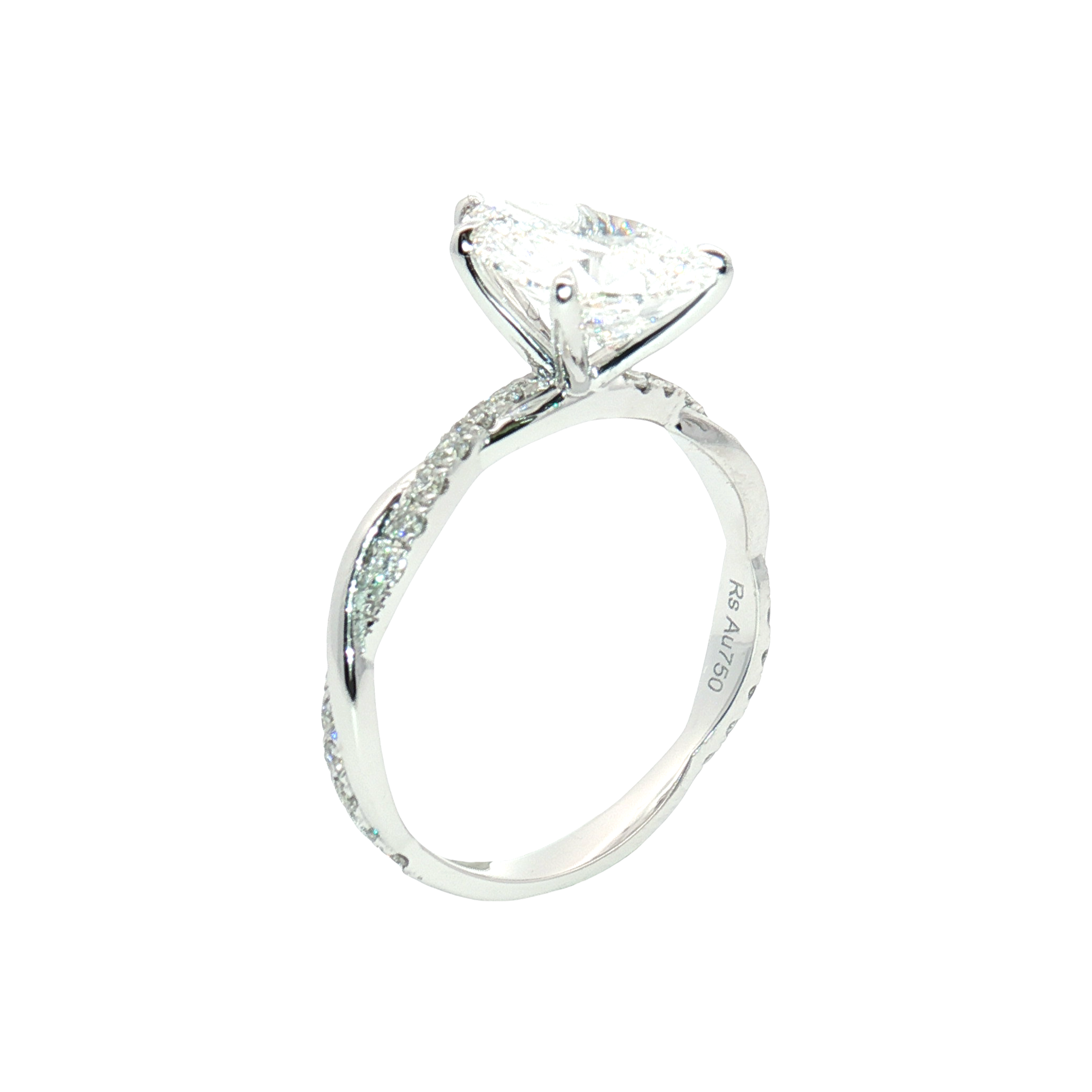 LGR058L - [Setting Only] Twist Side Stone Lab Grown Diamond Engagement Ring