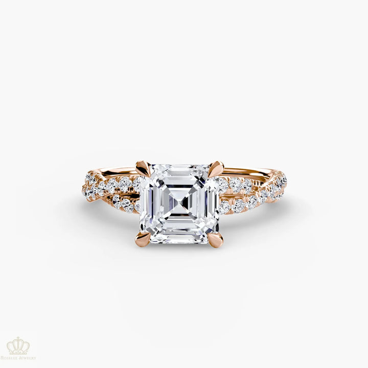 The Twisted Pavé Solitaire Roselle Jewelry