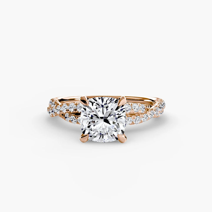 The Twisted Pavé Solitaire Roselle Jewelry