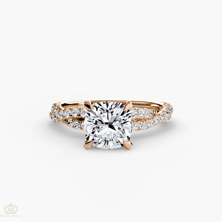 The Twisted Pavé Solitaire Roselle Jewelry
