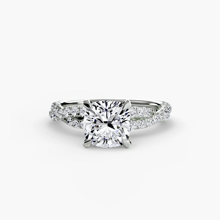 The Twisted Pavé Solitaire Roselle Jewelry