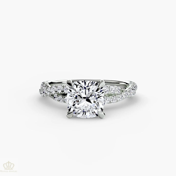 The Twisted Pavé Solitaire Roselle Jewelry