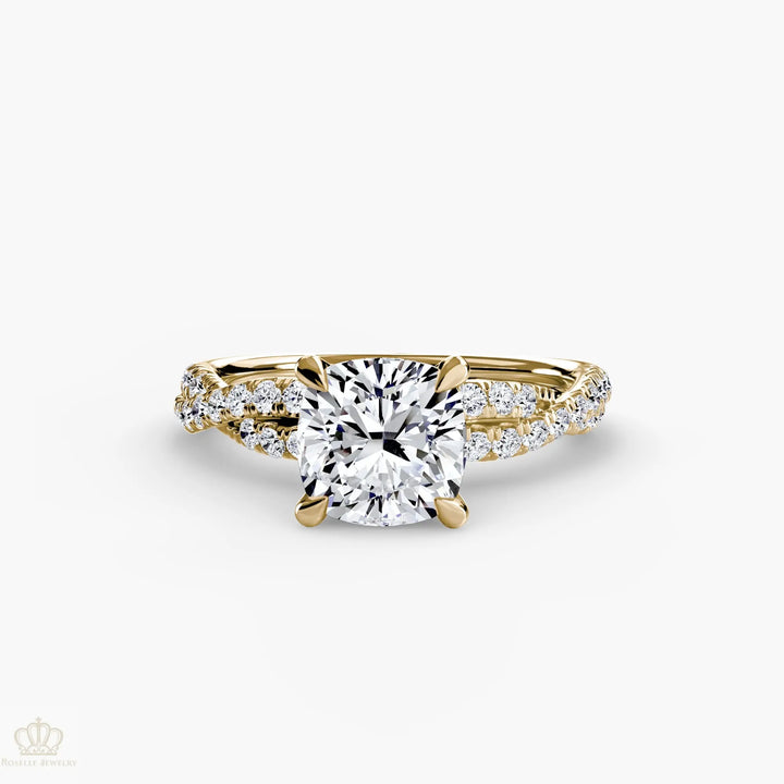 The Twisted Pavé Solitaire Roselle Jewelry