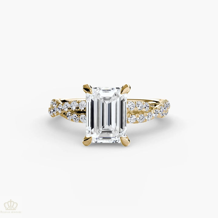The Twisted Pavé Solitaire Roselle Jewelry