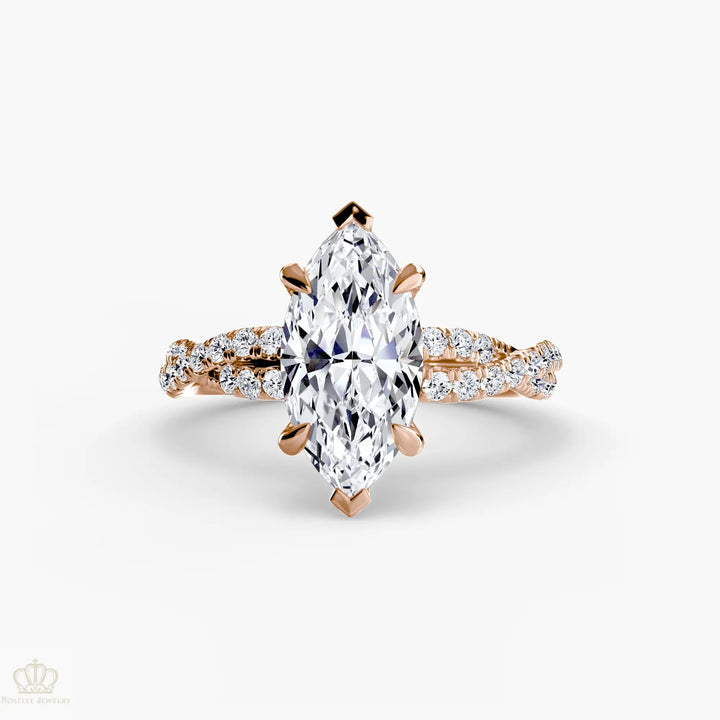 The Twisted Pavé Solitaire Roselle Jewelry