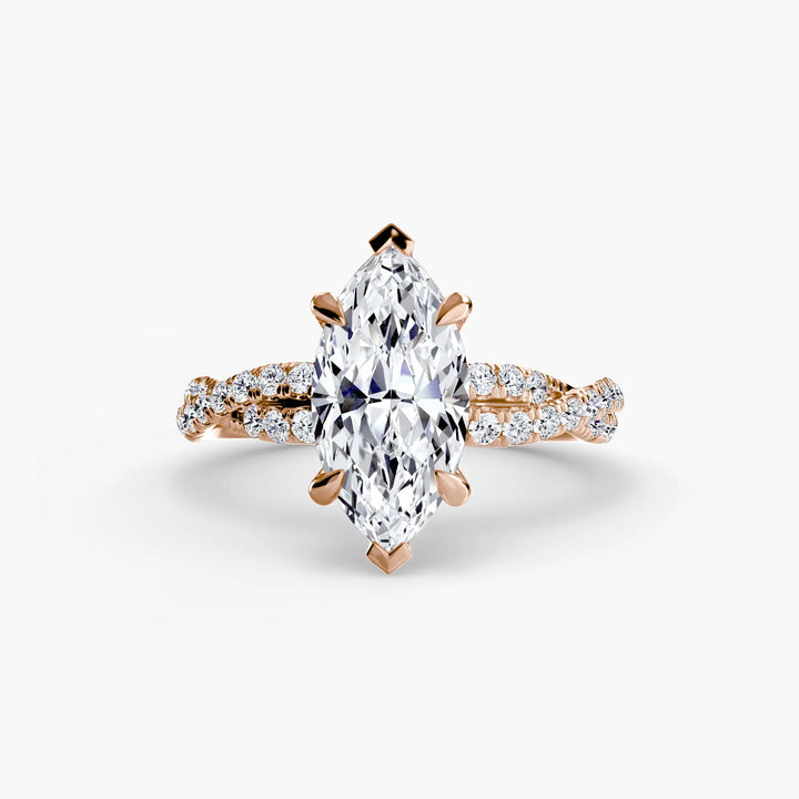 The Twisted Pavé Solitaire Roselle Jewelry
