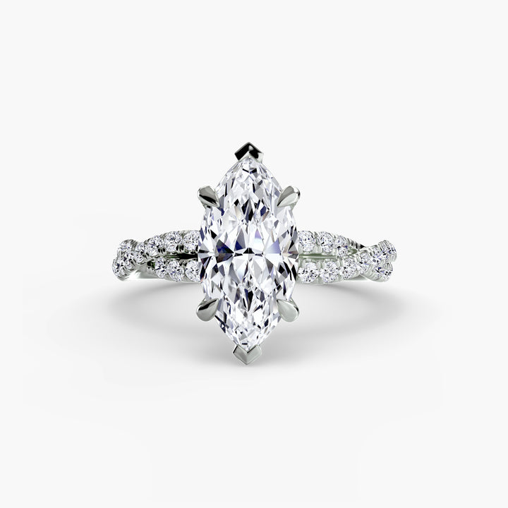 The Twisted Pavé Solitaire Roselle Jewelry