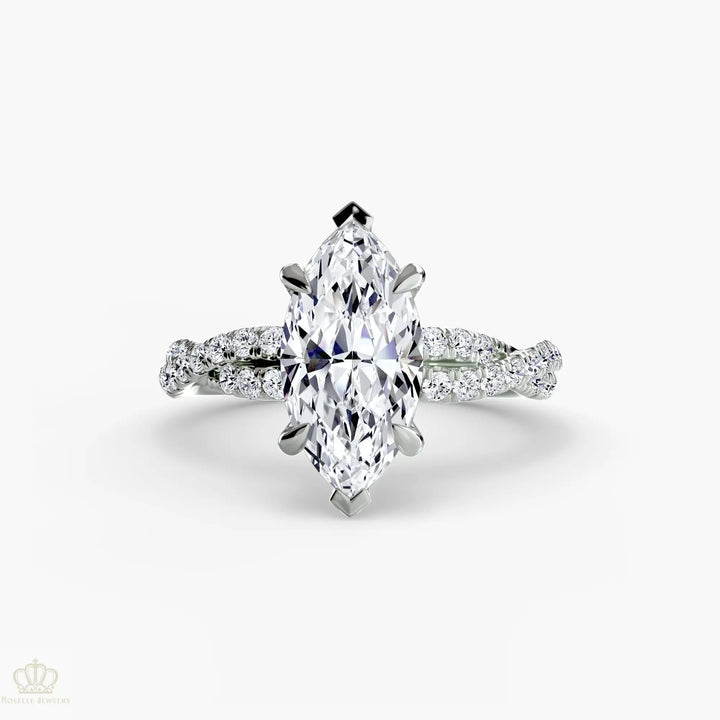 The Twisted Pavé Solitaire Roselle Jewelry