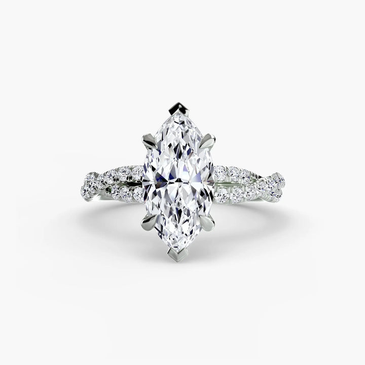 The Twisted Pavé Solitaire Roselle Jewelry