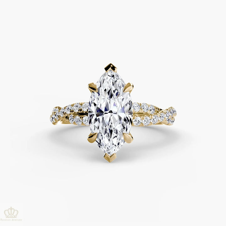 The Twisted Pavé Solitaire Roselle Jewelry
