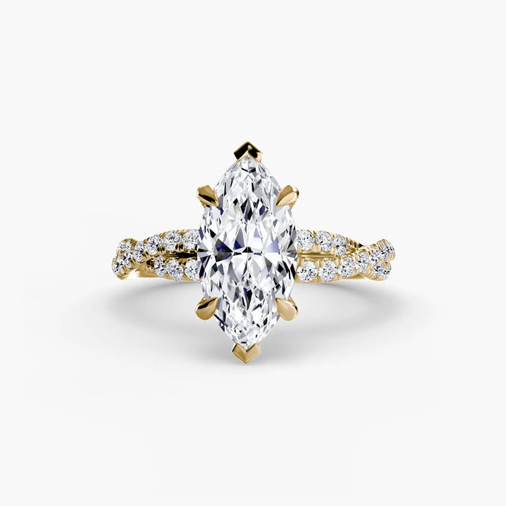 The Twisted Pavé Solitaire Roselle Jewelry
