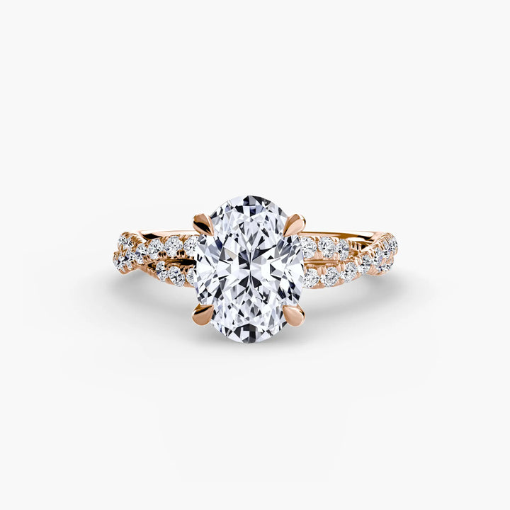 The Twisted Pavé Solitaire Roselle Jewelry