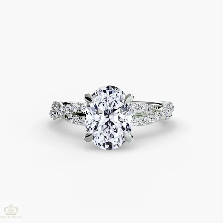 The Twisted Pavé Solitaire Roselle Jewelry