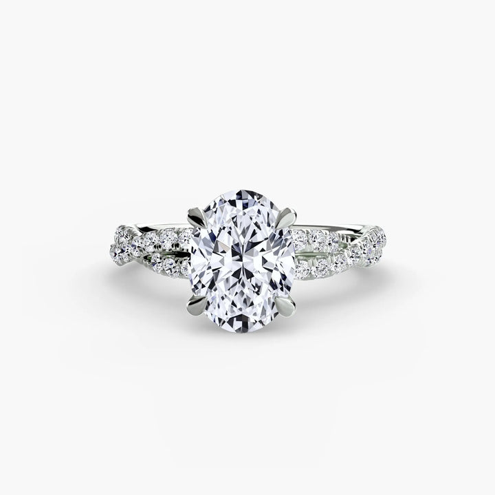 The Twisted Pavé Solitaire Roselle Jewelry