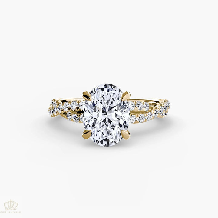 The Twisted Pavé Solitaire Roselle Jewelry
