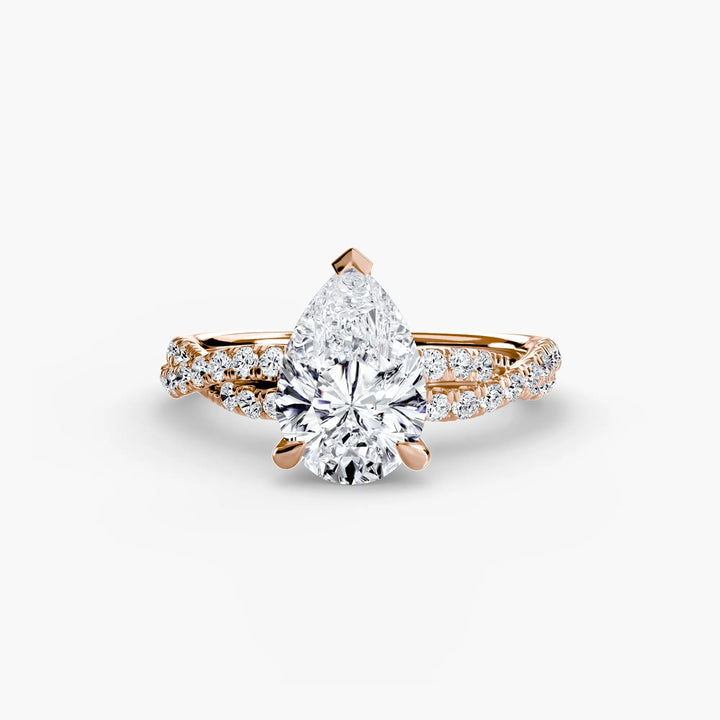 The Twisted Pavé Solitaire Roselle Jewelry