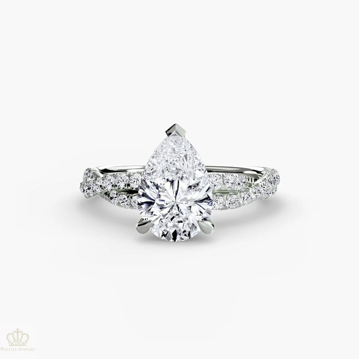 The Twisted Pavé Solitaire Roselle Jewelry
