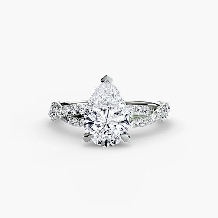 The Twisted Pavé Solitaire Roselle Jewelry