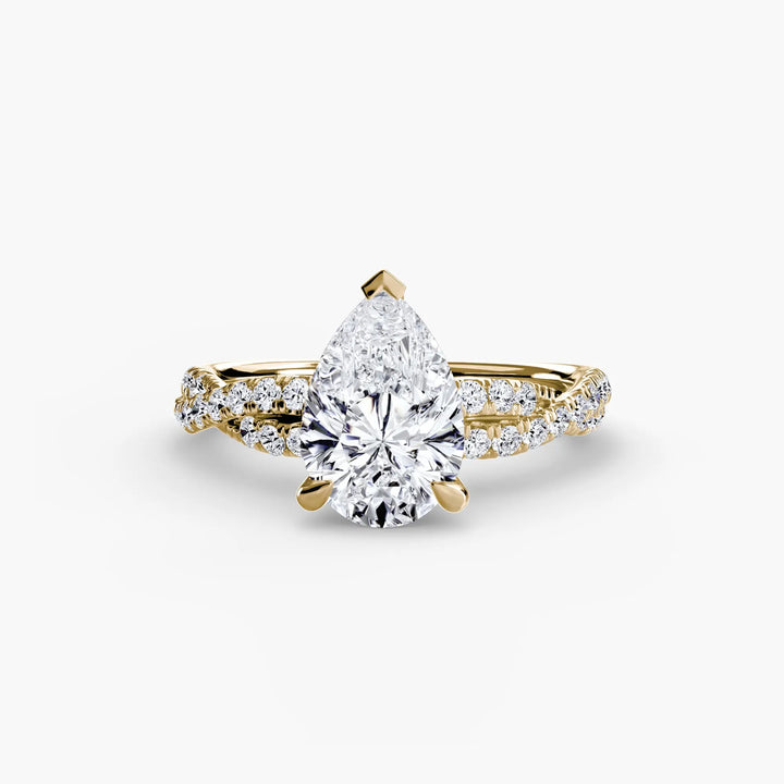 The Twisted Pavé Solitaire Roselle Jewelry