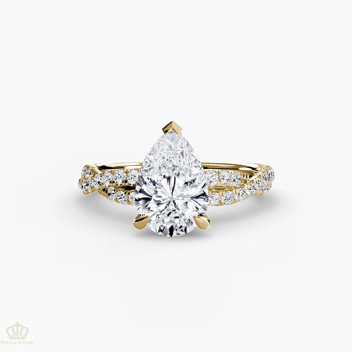 The Twisted Pavé Solitaire Roselle Jewelry