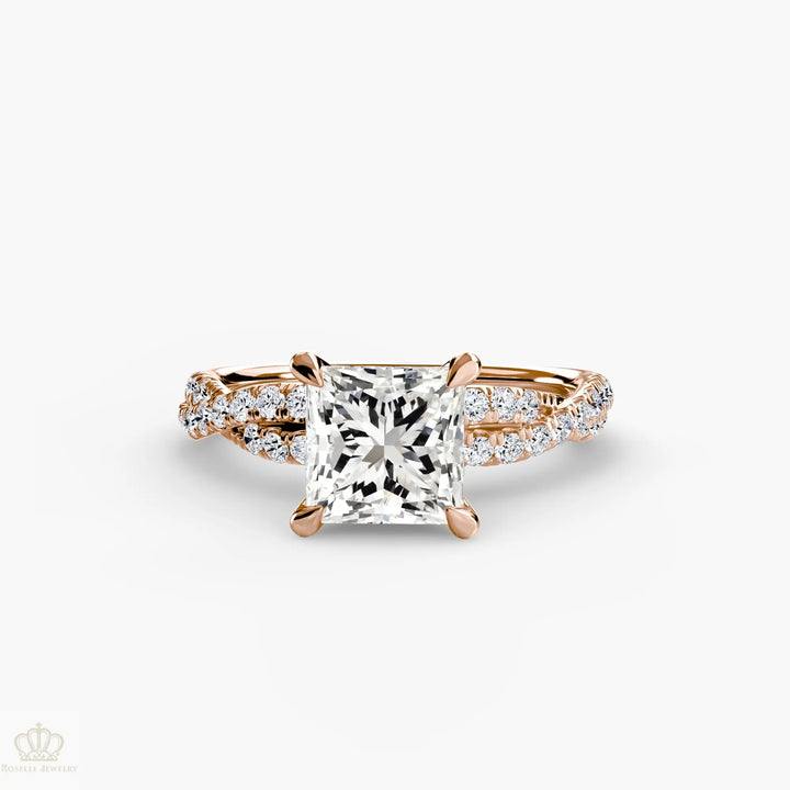 The Twisted Pavé Solitaire Roselle Jewelry